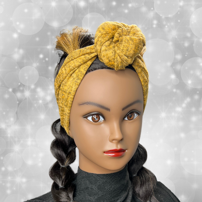 Mini Head Wrap (Gold & Brown)