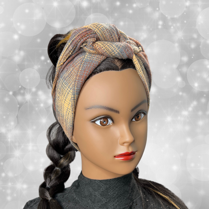 Mini Head Wrap (Plaid Browns)