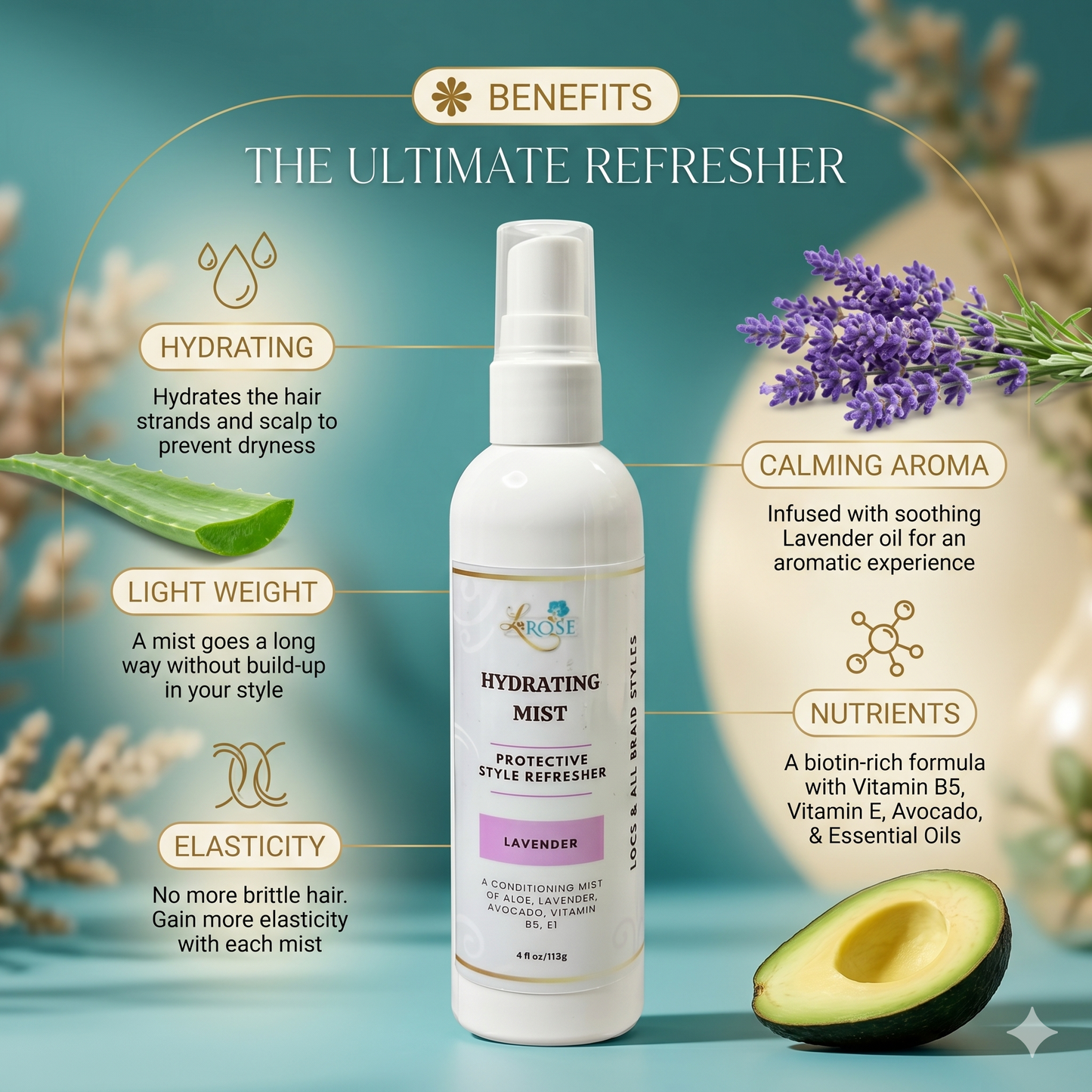Hydrating Mist - for Protective Styles & Locs (Lavender)